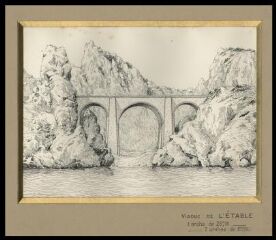 Viaduc de L'Etable : 1 arche de 25,00 m. - 2 arches de 1,00 m.