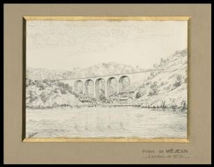 1 vue Viaduc de Méjean : 5 arches de 15 m.