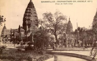 1 vue Marseille. Exposition coloniale 1922. Palais de l'Indo-Chine .