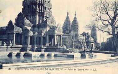 1 vue Exposition coloniale de Marseille. Palais de l'Indo-Chine.