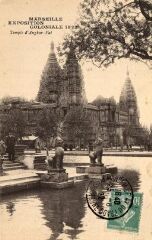1 vue Marseille. Exposition coloniale 1922. Temple d'Angkor-Vat. Carte avec texte au dos.