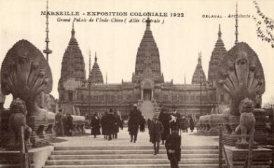 1 vue Exposition coloniale de Marseille 1922. Etang des pélicans. Carte avec texte au dos.
