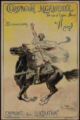 1 vue Emprunt de la libération.. Affiche éditée par la compagnie algérienne. Dessin de M. Romberg ; Devambez, imprimeur. 117 x 78.