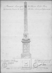 1 vue Plan du monument projeté pour être élévé à Port-de-Bouc en mémoire de l'ouverture du canal, an 11