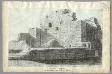 1 vue A Saint-Victor à Marseille, vue extérieure du côté du levant (folio 1). crayon