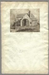 1 vue Cabane (folio 1, verso). Crayon