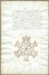 1 vue Notes, motif concentrique (folio 21, verso). Crayon