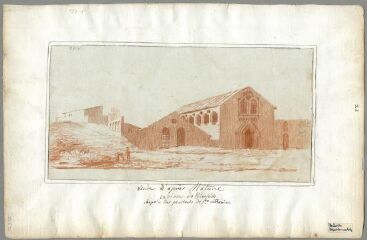 1 vue Etude d'après nature, environs de Marseille, chapelle des Pénitents de Sainte-Catherine (folio 22). Sanguine