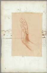 1 vue Etude, main (folio 35, verso) . Sanguine