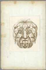 1 vue Motif, visage végétalisé (folio 36, verso). Gouache et encre