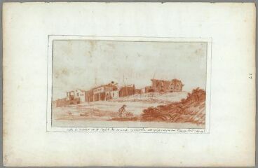 1 vue Restes du couvent de l'église des minimes (folio 37). Sanguine