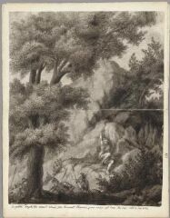 1 vue Le poète Daphitas meurt cloué sur le mont Thorax (folio 184, verso-185). Crayon