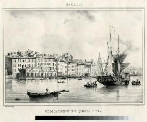 1 vue Vue de la consigne et du quartier Saint-Jean (XIXe s.) : lithographie (31x44).
