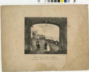 1 vue Vue de la terrasse du château des Aygalades appartenant à monsieur le comte Jules de Castellane (XIXe s.) : lithographie (25x32).