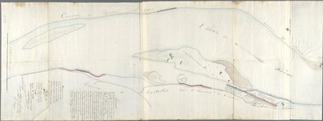 3 vues Tarascon.- Cours du Rhône le long du domaine du Grand Castellet : 2 plans, 1831 et 1834..